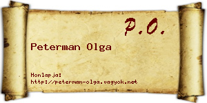 Peterman Olga névjegykártya